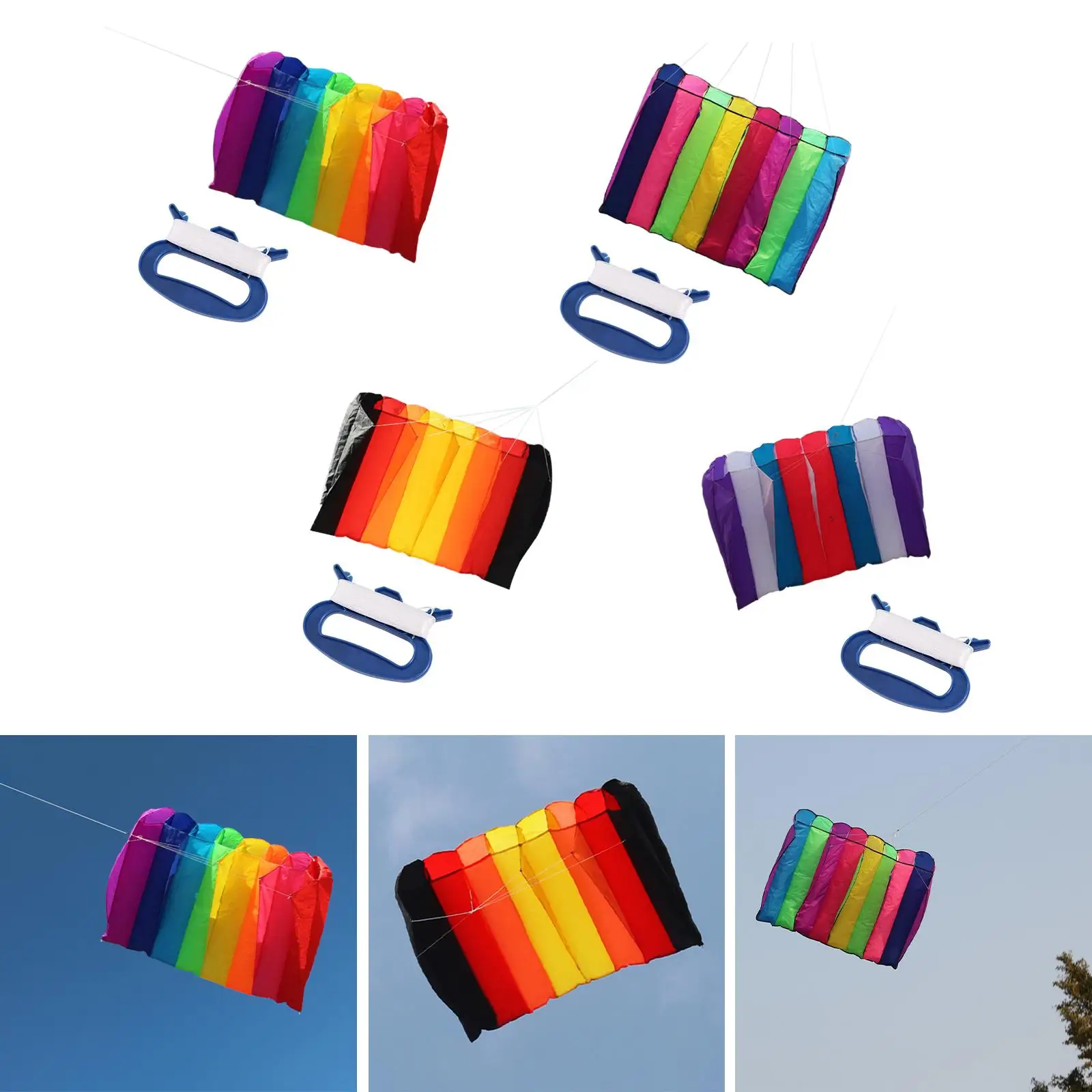 Colorful Parafoils, Easy Toy, Single Line, Large for Beginners Beach Travel