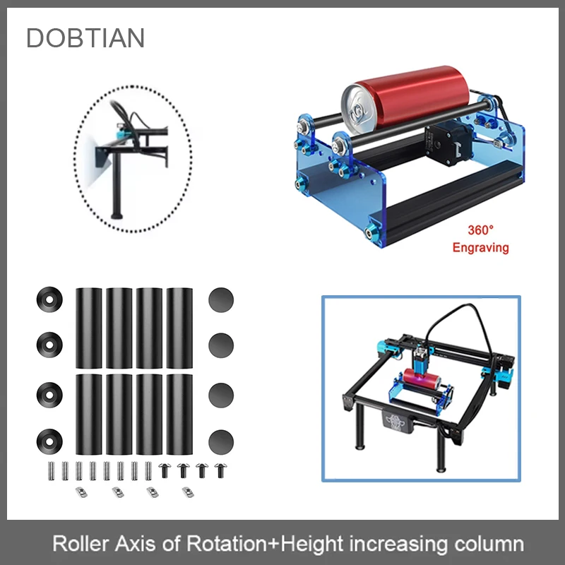 

Поворотный гравировальный модуль по оси Y с ЧПУ на 360° ° Роликовый вращающийся лазерный гравер, лазерный модуль оси Y для предметов, банок, чашек