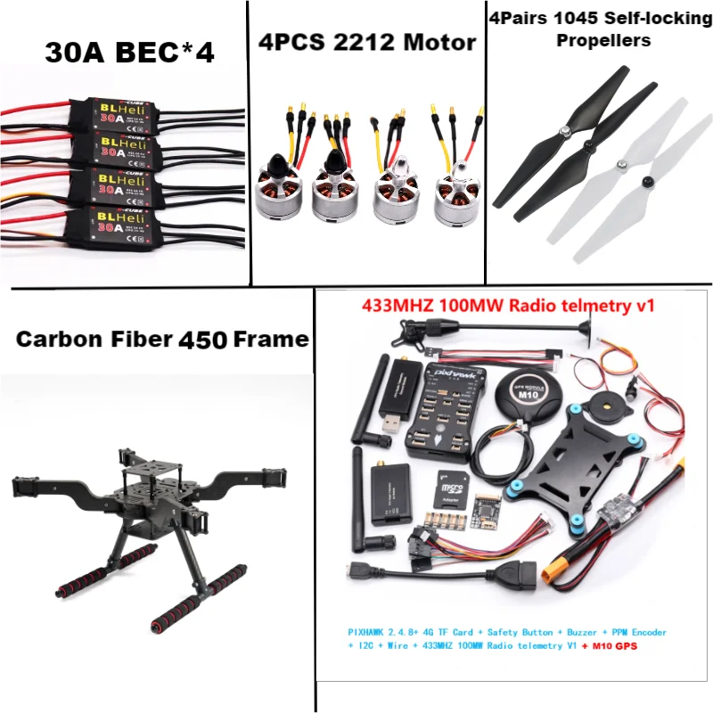 RctoSky PIXHAWK 2.4.8 M10 Open source new smart drone FLY 450 PRO MMpix quadrotor upturned rack