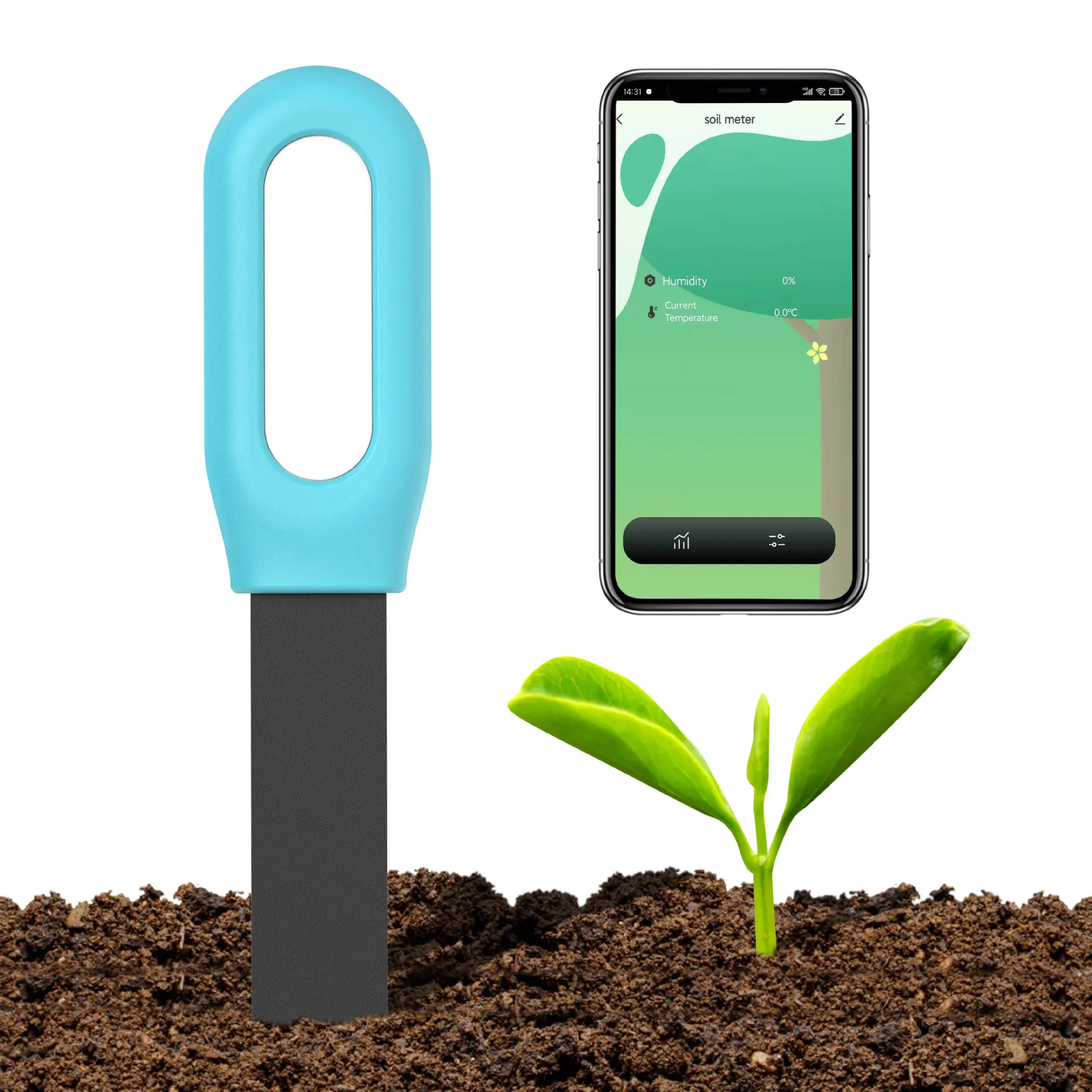 New Tuya Wireless ZigBee Soil Temperature Humidity Sensor Detector for Garden Watering Automation Plant Care Monitoring