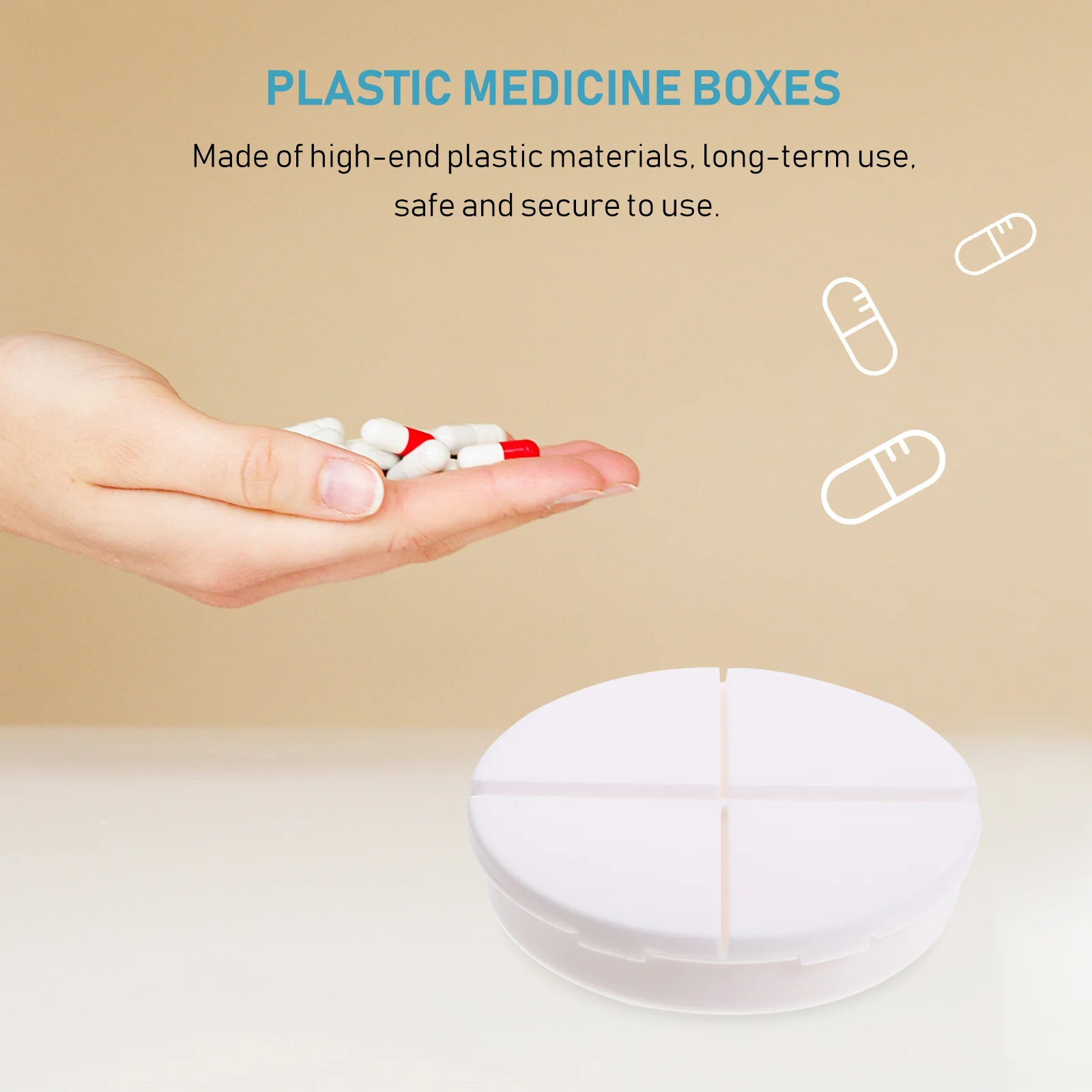 

2 шт. прочные держатели для лекарств, компактные герметичные органайзеры для таблеток для путешествий, бизнеса, ежедневного использования, пластиковые держатели для лекарств