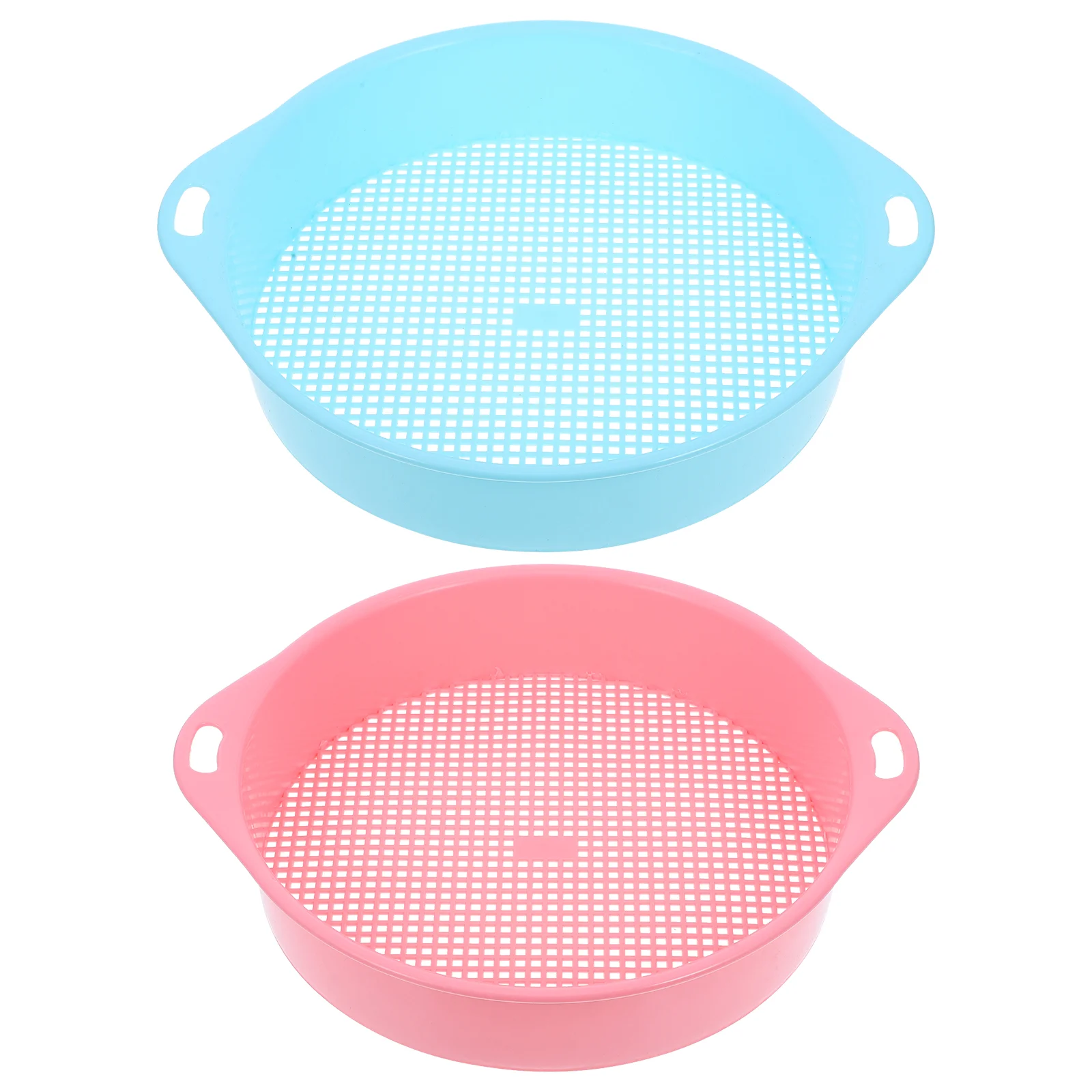 

2 Pcs Soil Sieve Manual Sifting Mesh Multi-use Sifter Gardening Pp Strainer Planting Pan