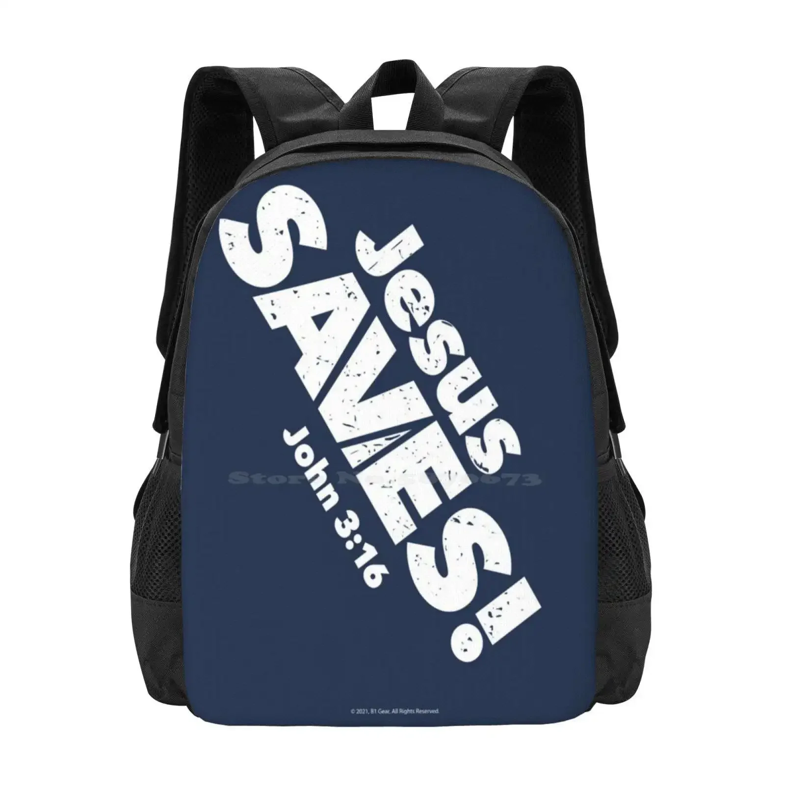 

B1 Gear Jesus Saves Hot Sale Schoolbag Backpack Fashion Bags Jesus Saves John 3 16