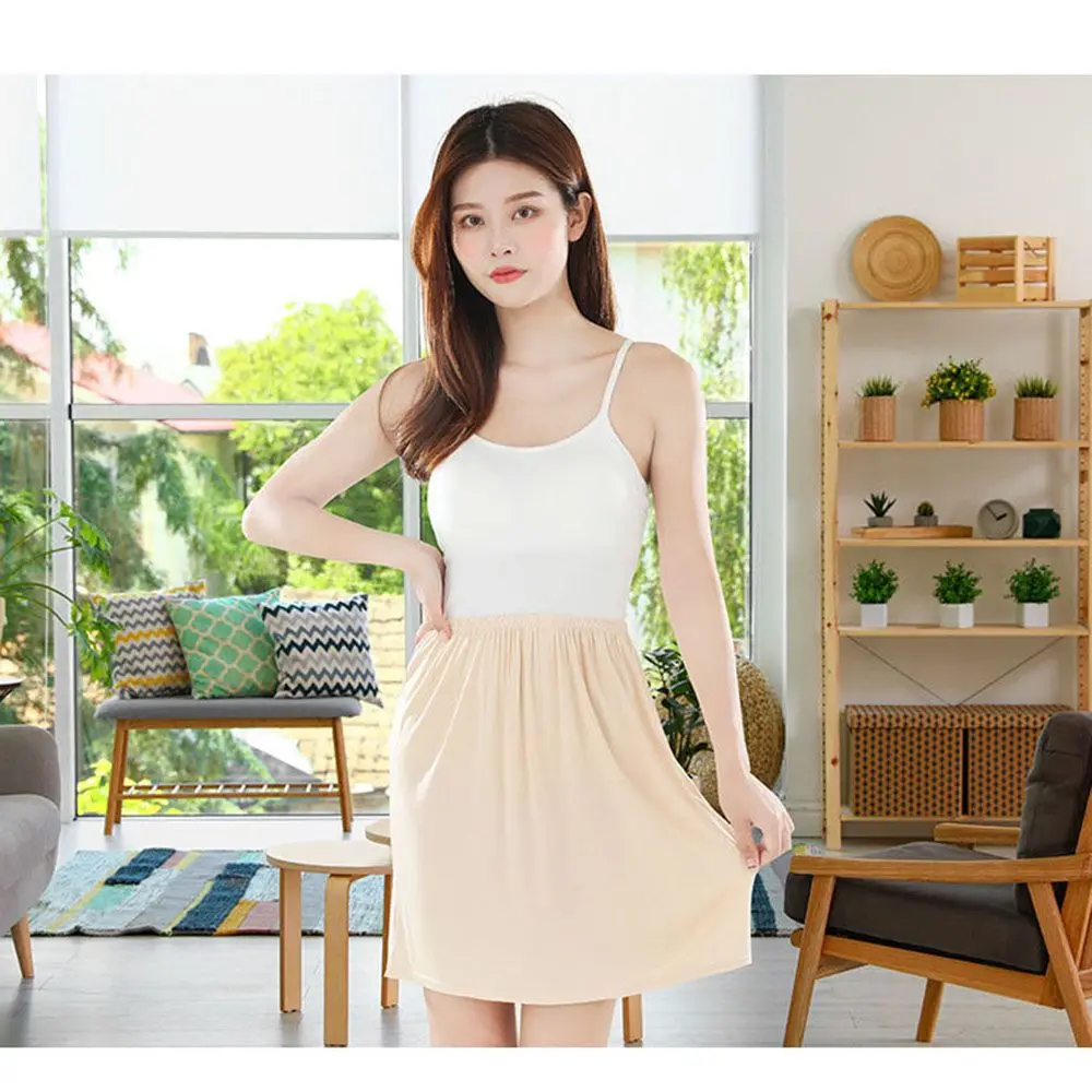 

New Pure White Short Skirt Anti-Exposure Underskirt Anti-Transparent Safety Skirt Underdress
