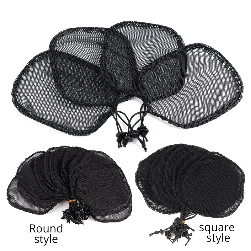 Yajukai Hair Net With Adjustable Elastic Drawstring For Making Ponytail Bun Wig Cap Round Square Hair Net Base Tool For Women