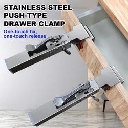 Adjustable Drawer Fixing Clamp Universal Drawer Fixing Clip Stainless Steel Drawer Front Installation Clamps Woodworking Clamp