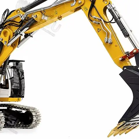 

1/14 LESU LR956 RC Hydraulic Excavator Metal 3 Arms Remote Control Digger Model 4+3CH Valve Dual Pumps Light Toy Models