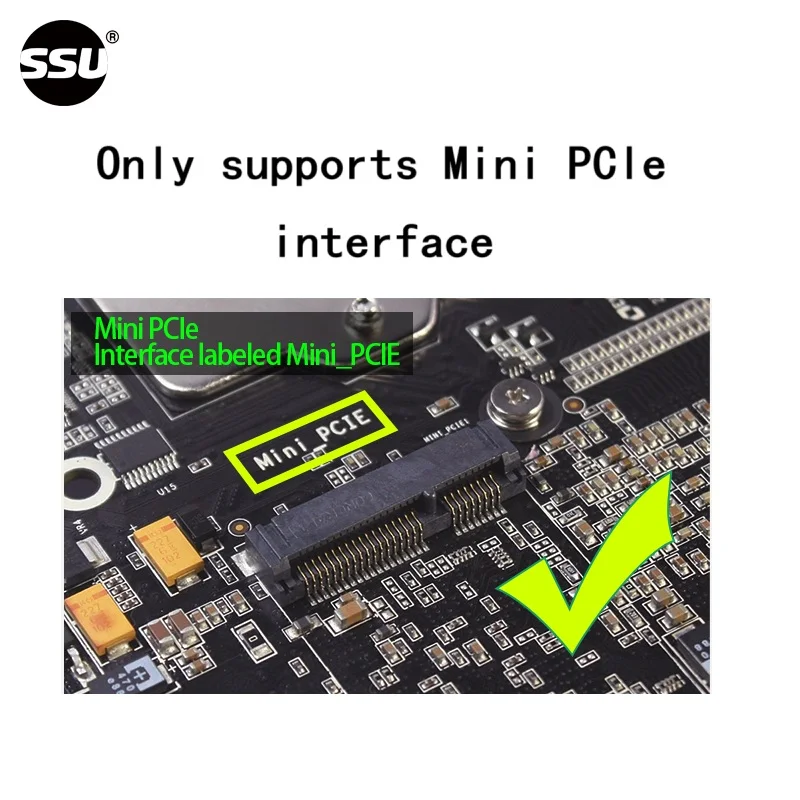 SSU WiFi 6E Mini PCI-E AX210HMW بطاقة الشبكة اللاسلكية بلوتوث 5.3 مناسبة لأجهزة الكمبيوتر المحمول المكتبية محول WiFi اللاسلكي