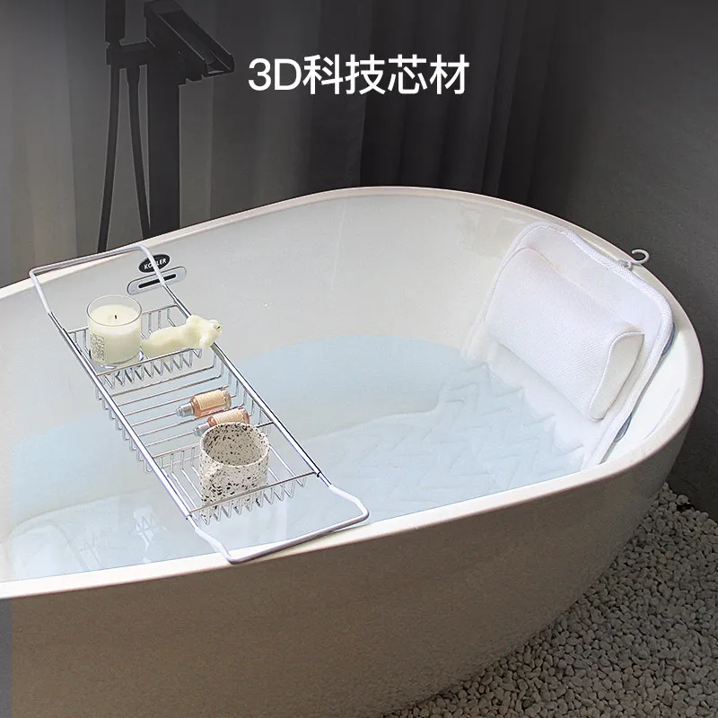 

White Wave Non-Slip Bath Mat Bath Pillow Backrest Mat