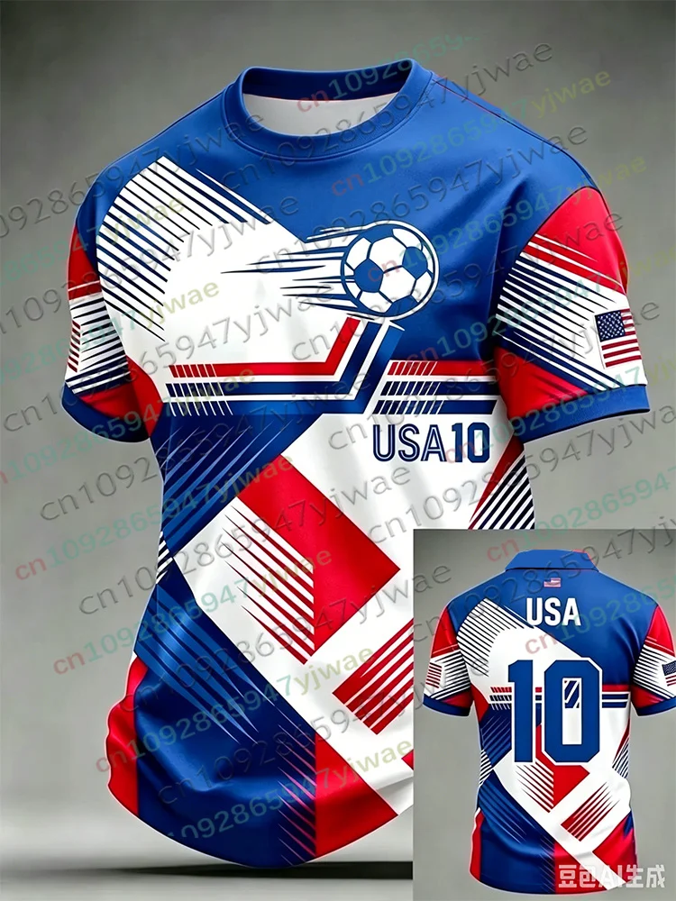 2026 Amerika Fußballtrikot für Herren Damen USA Flagge Spezielles Jugend-Fußballtrikot Sommer Atmungsaktives Wettkampf-Trainings-T-Shirt – Detail 3