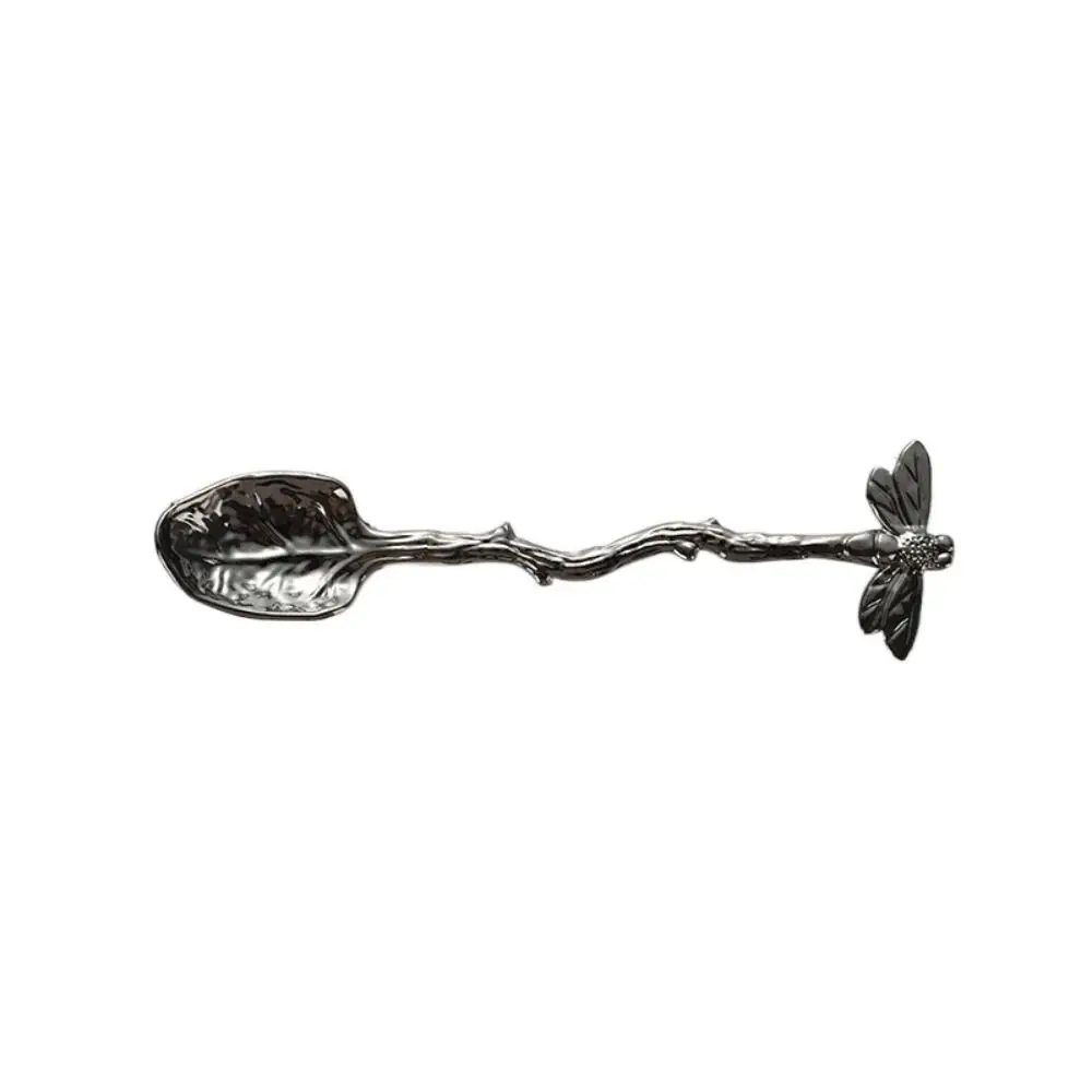 

Cutlery Twig Design Dragonfly Coffee Spoon Vintage Zinc Alloy Dessert Spoon Smooth Edges Teaspoon Pudding