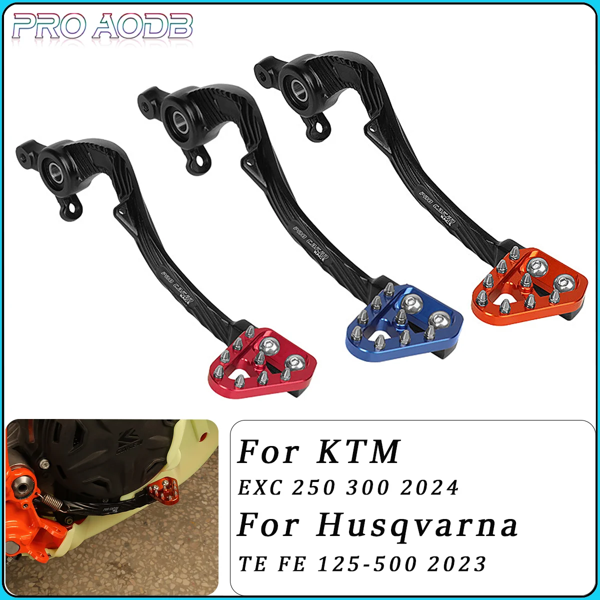 2024 Motorcycle Accessories Rear Brake Pedal Arm Lever Saver For KTM EXC250 EXC300 Husqvarna TE FE 125 250 300 350 450 500