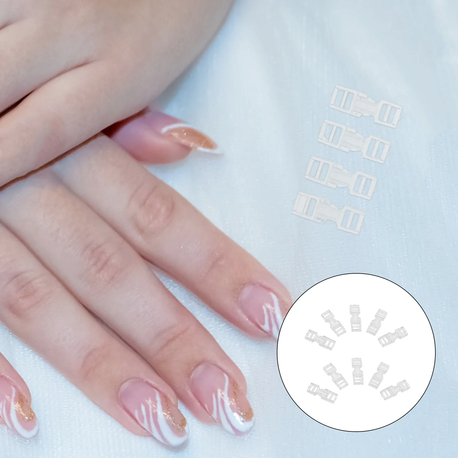 

50 шт. невидимые пряжки для дизайна ногтей, маникюрные разъемы для длительного легкого крепления, зажимы для наращивания, искусственные пряжки