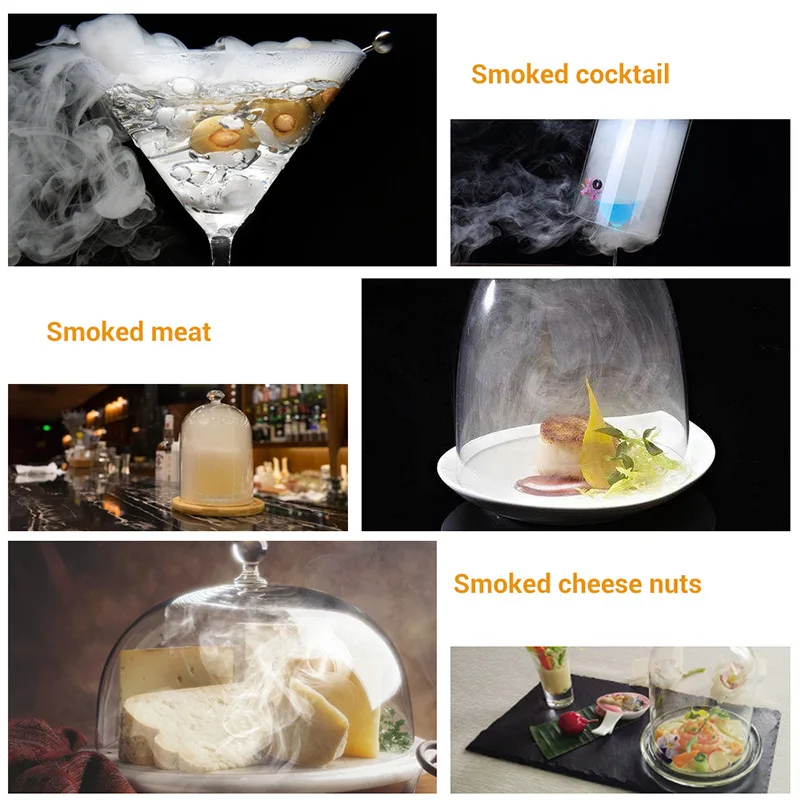 BORUiT Smoke Infuser Suit Food Cold Smoke Generator Portable Molecular Cuisine Smoking Gun Cocktail drinksMeat Burn Cooking BBQ