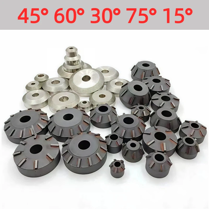 Alésoir en carbure de valve 45/60/30/75/15 degrés, meule pour voiture, moto, moteur, réparation de siège de Valve, tête d'alésoir