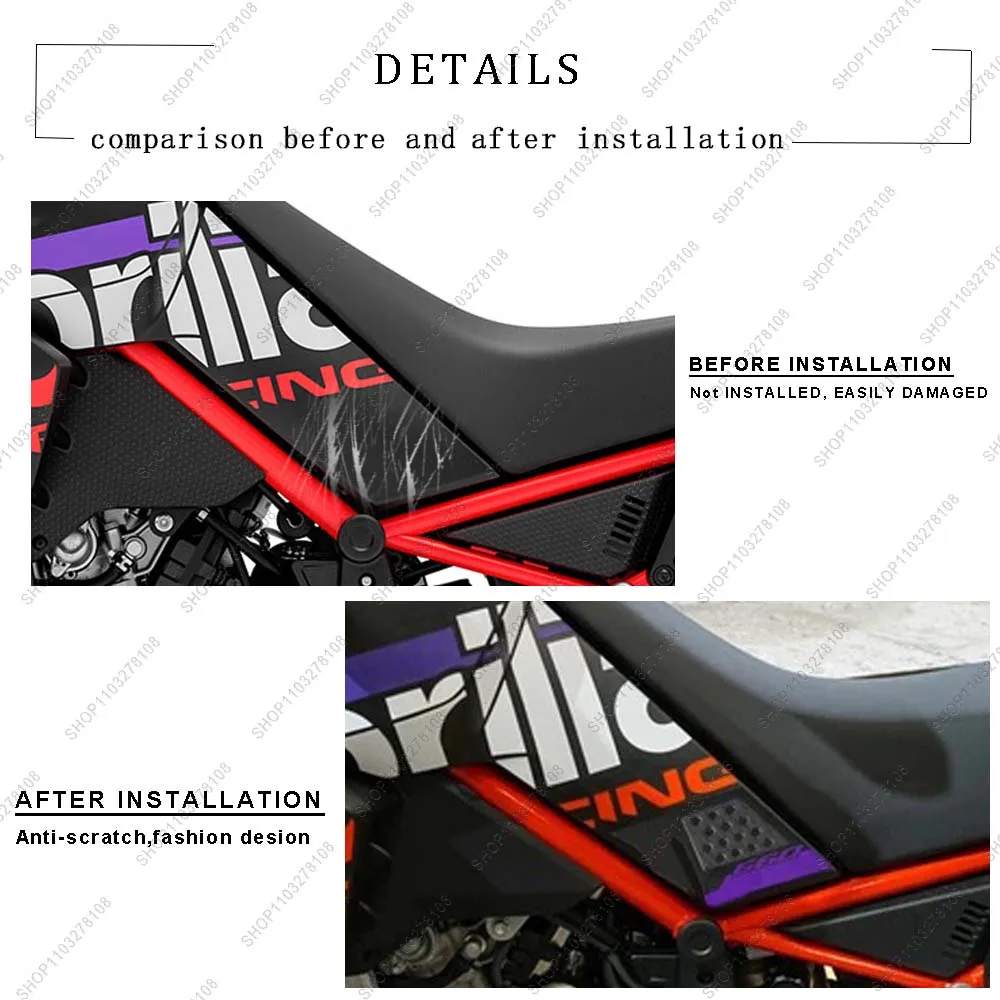 Voor Aprilia Tuareg Rally 660 Motorcycle Side brandstoftank pad Bescherming Sticker 3D Gel Hars Sticker waterdichte Kit