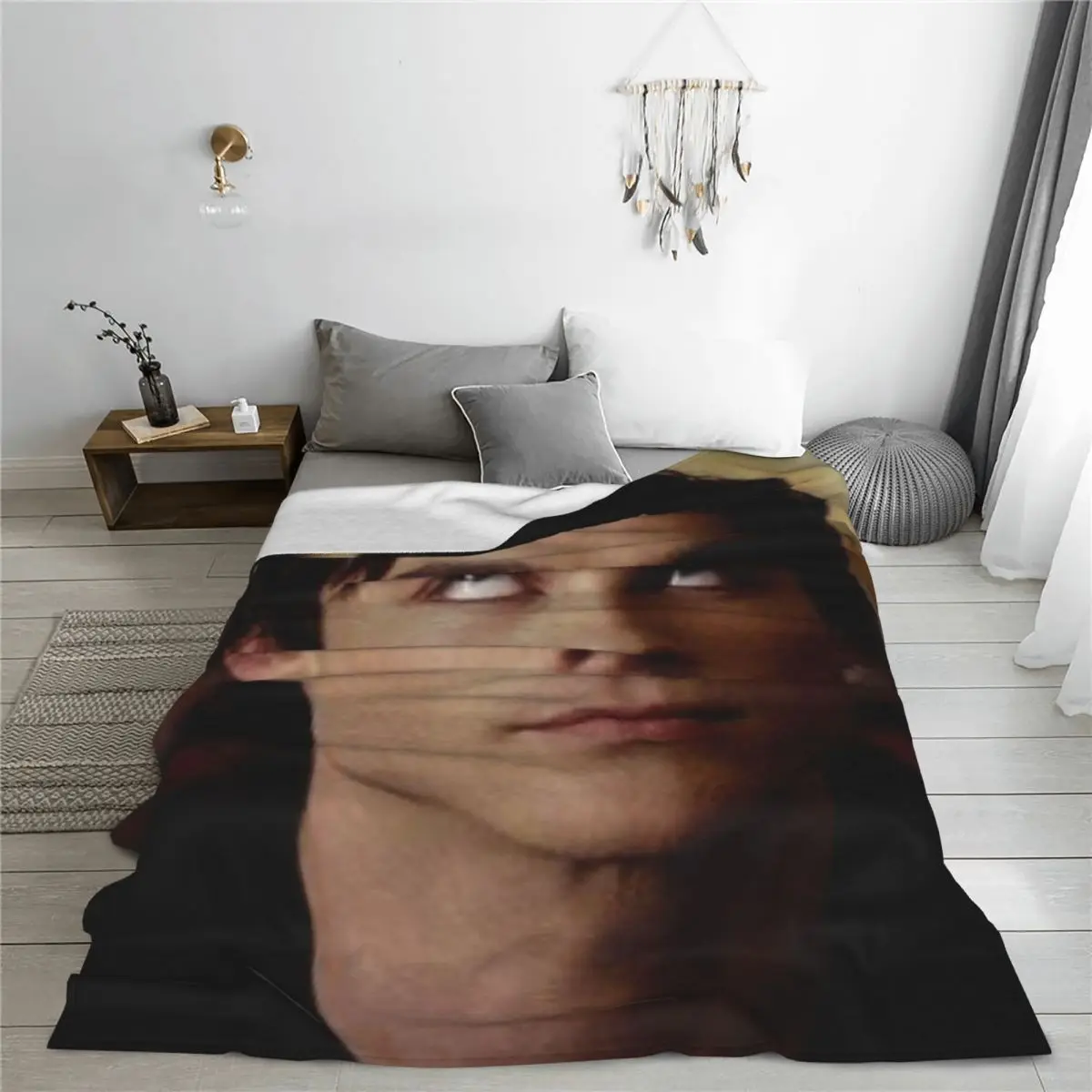 Ian Somerhalder The Vampire Diaries Damon Blanket Fleece Winter Breathable Soft Throw Blanket for Bed Car Bedspreads