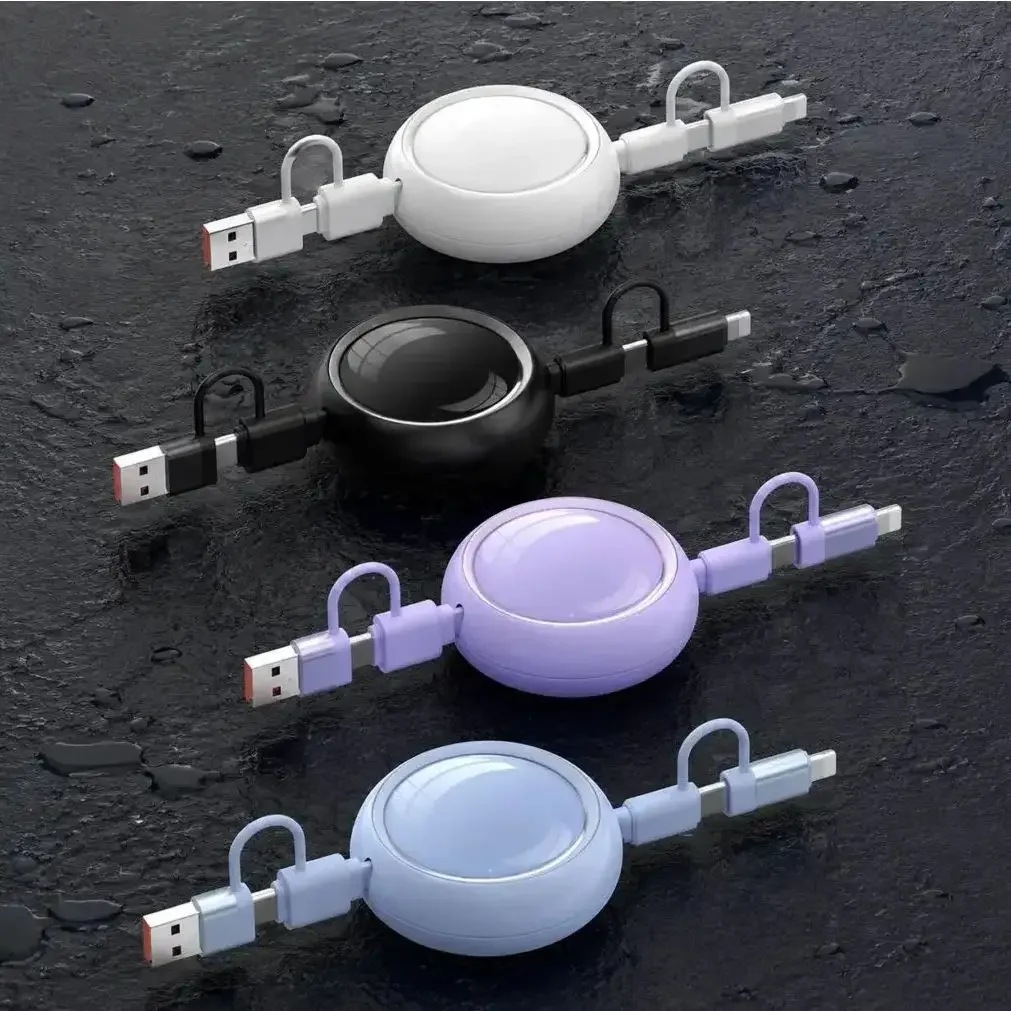 HTMCK 100W Retractable USB Type C Cable Fast Charging USB a to Type C Data Cable for iPhone Samsung Xiaomi Mobile Phone Wire