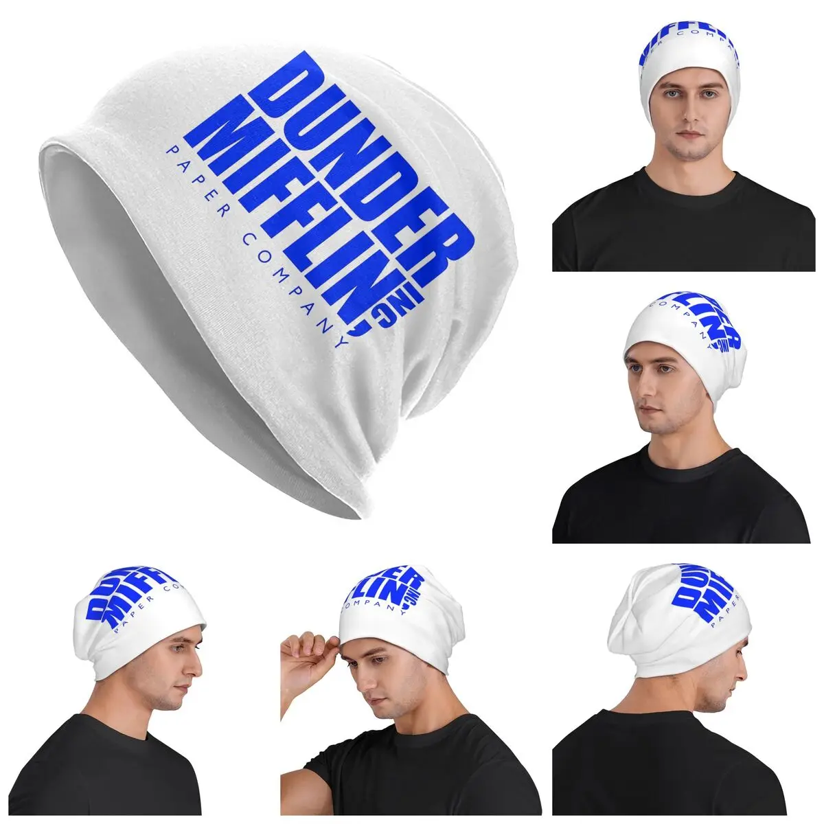 

Dunder Mifflin Logo Warm Knitted Cap Hip Hop Bonnet Hat Autumn Winter Outdoor Beanies Hats for Men Women Adult