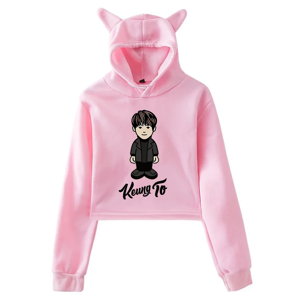 

Keung To Merch Crop Top Hoodie for Teen Girls Streetwear Hip Hop Kawaii Cat Ear Harajuku Cropped Sweatshirt Pullover Tops