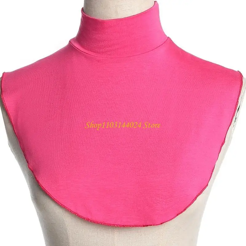 

N5KE женская мусульманская модальная водолазка с искусственным воротником, исламский хиджаб, удлиненный однотонный воротник,