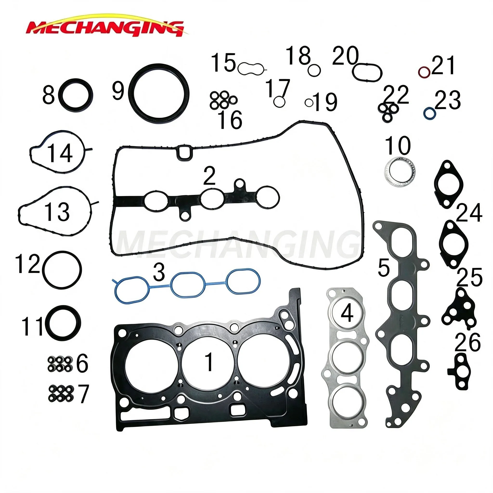 FOR DAIHATSU SIRION PEUGEOT 107 TOYOTA AYGO YARIS 1.0L 1KRFE METAL Full Set Engine Parts Engine Gasket 50257000