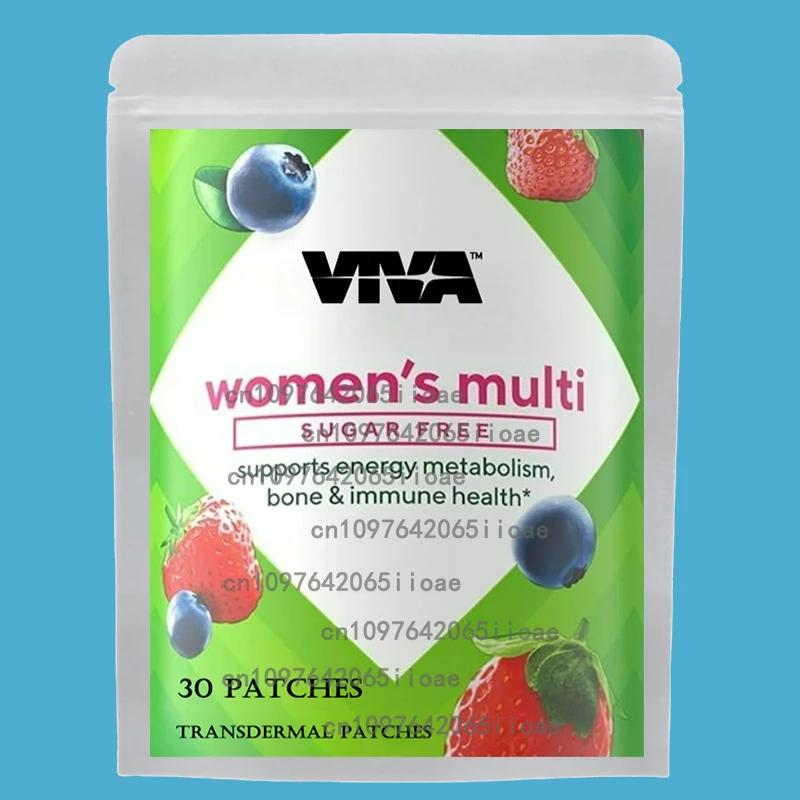 

30 женских ежедневных мультивитаментных мультиминеральных переплетных пластырей для энергии, настроения, фокусировки, волос, кожи и ногтей. Для женщин