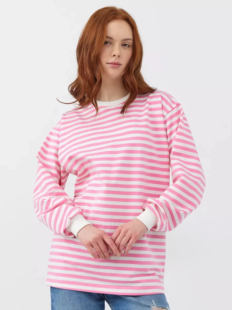 Women's Longsleeve Pink Striped Shirt Women's 2024 Fashion Trendy Casual Long Sleeve Striped Shirt Top