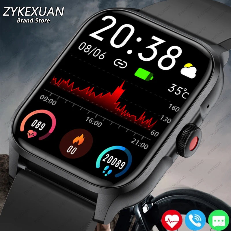 2024 New Smart Watch Men Women Bluetooth Call Heart Rate Blood Oxygen Voice Assistant 100+Sports Man Smartwatch For Android IOS