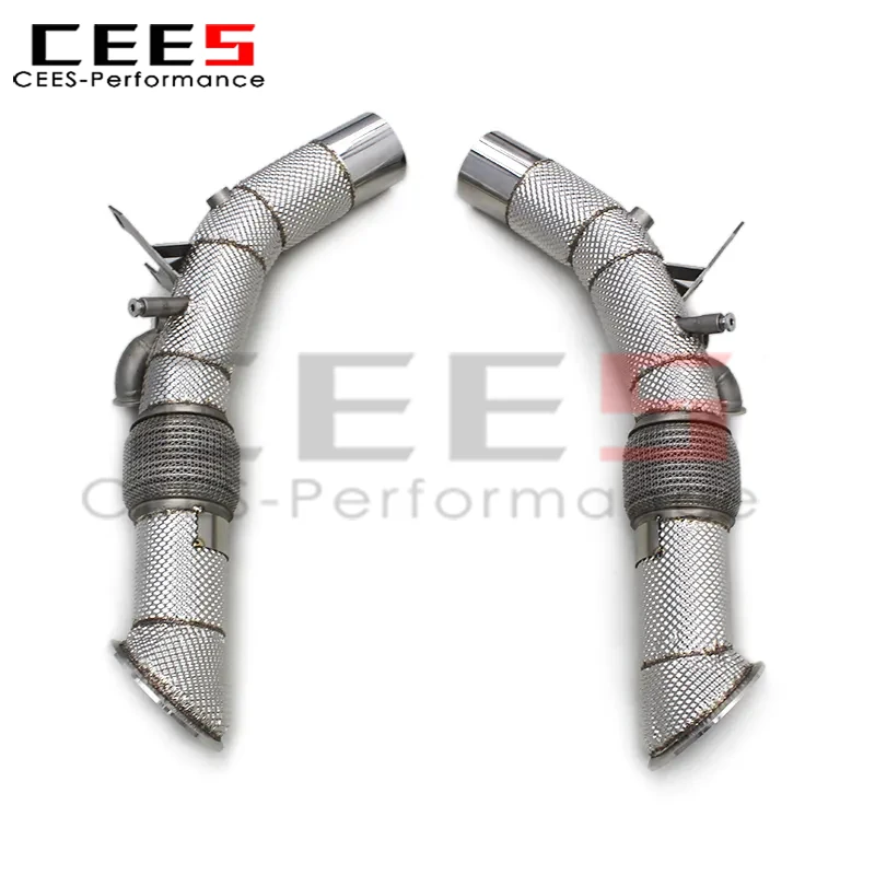 

cees Stainless Steel Free Flow No Cat Downpipe for Ferrari SF90 3.9T V8 2019-2023 Heat Shield Exhaust Downpipe SF90 Exhaust Pipe