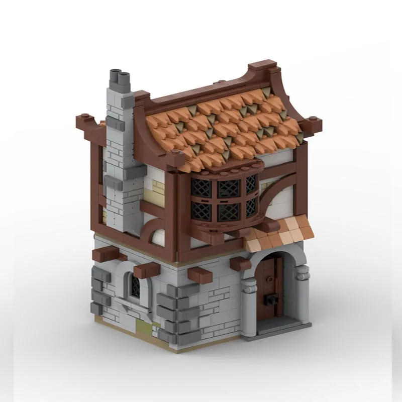 Spot Moc-121307 building blocks modular street view medieval house yard technology bricks DIY assembly building toy gift