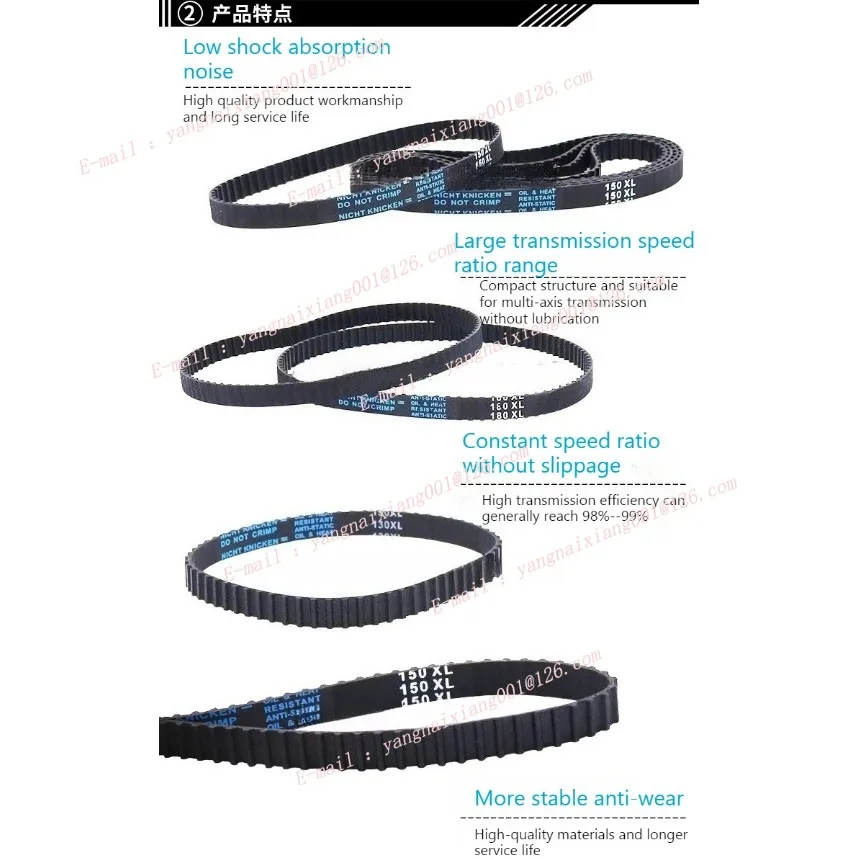 1pc xl correia dentada 80xl 110xl 130xl 150xl 180xl 200xl 250xl largura 10mm, passo do dente 5.08mm 35-125 dentes correias síncronas