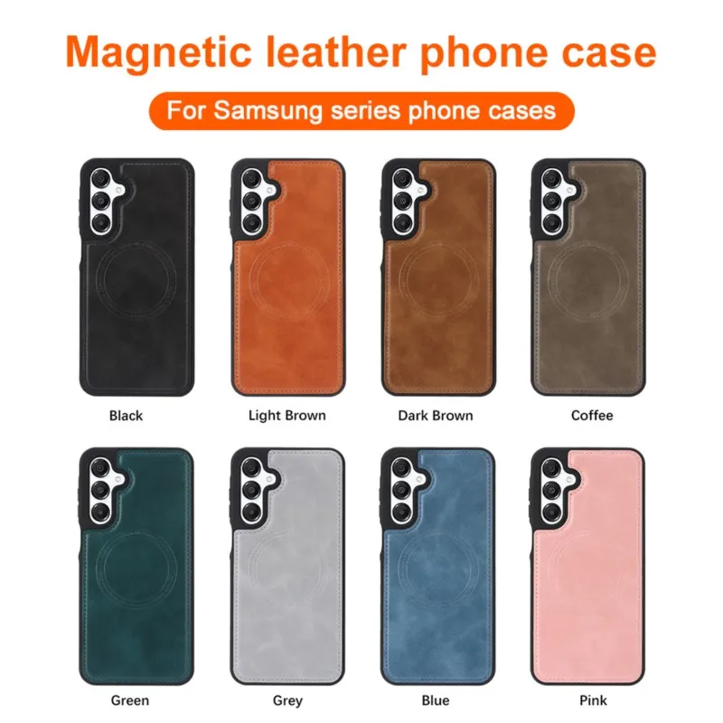 Luxury PU Leather Magnetic Wireless Charging Case For Samsung Galaxy A56 A55 A36 A35 A16 A15 Shockproof Protective Funda Cover