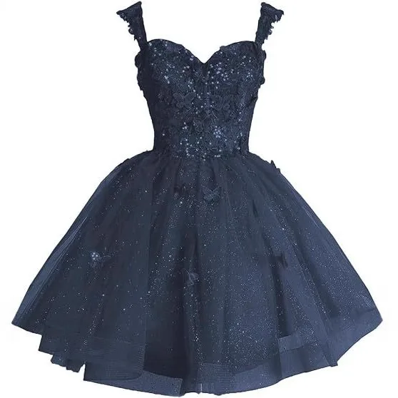 3d Butterfly Above Knee Mini Short Homecoming Dresses Sparkly Tulle Prom Dress Teens Off Shoulder Skirts For Quinceanera Party