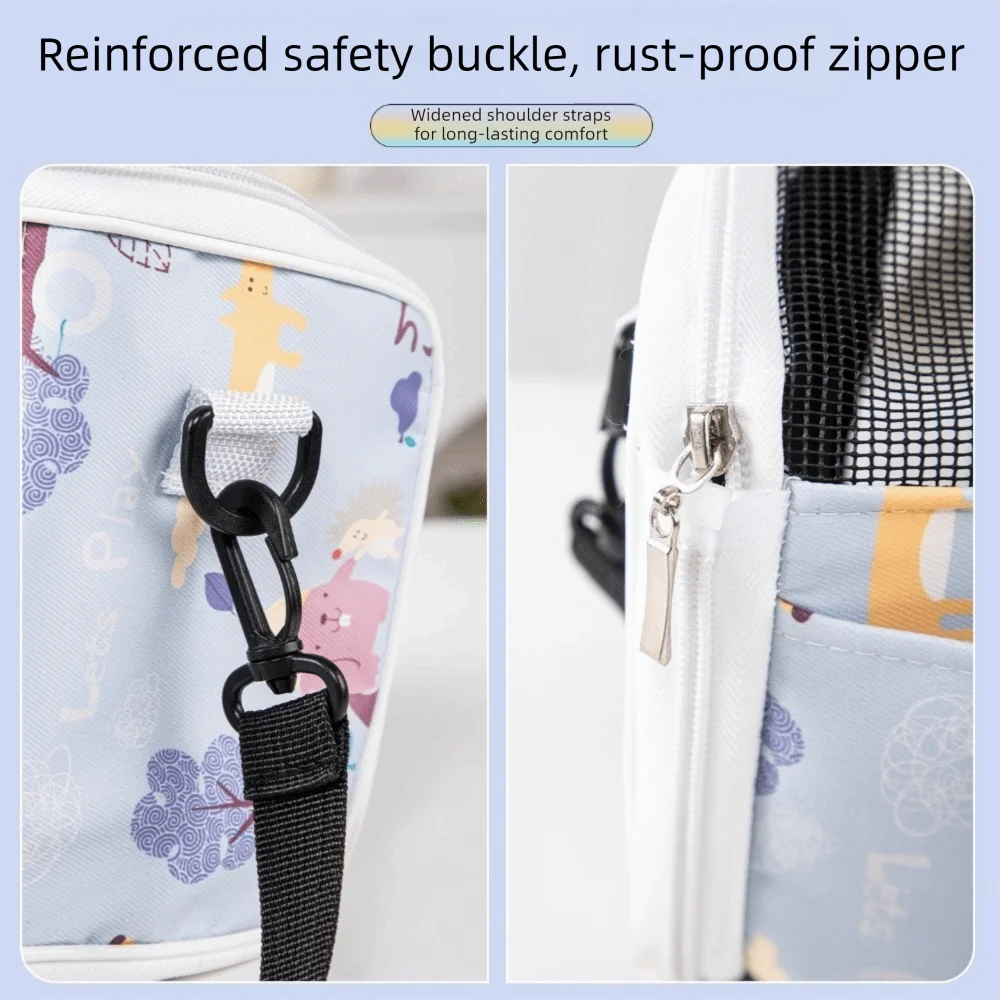 

Transparent View Guinea Pig Carry Bag Large Space Adjustable Straps Portable Pet Bag Detachable Breathable