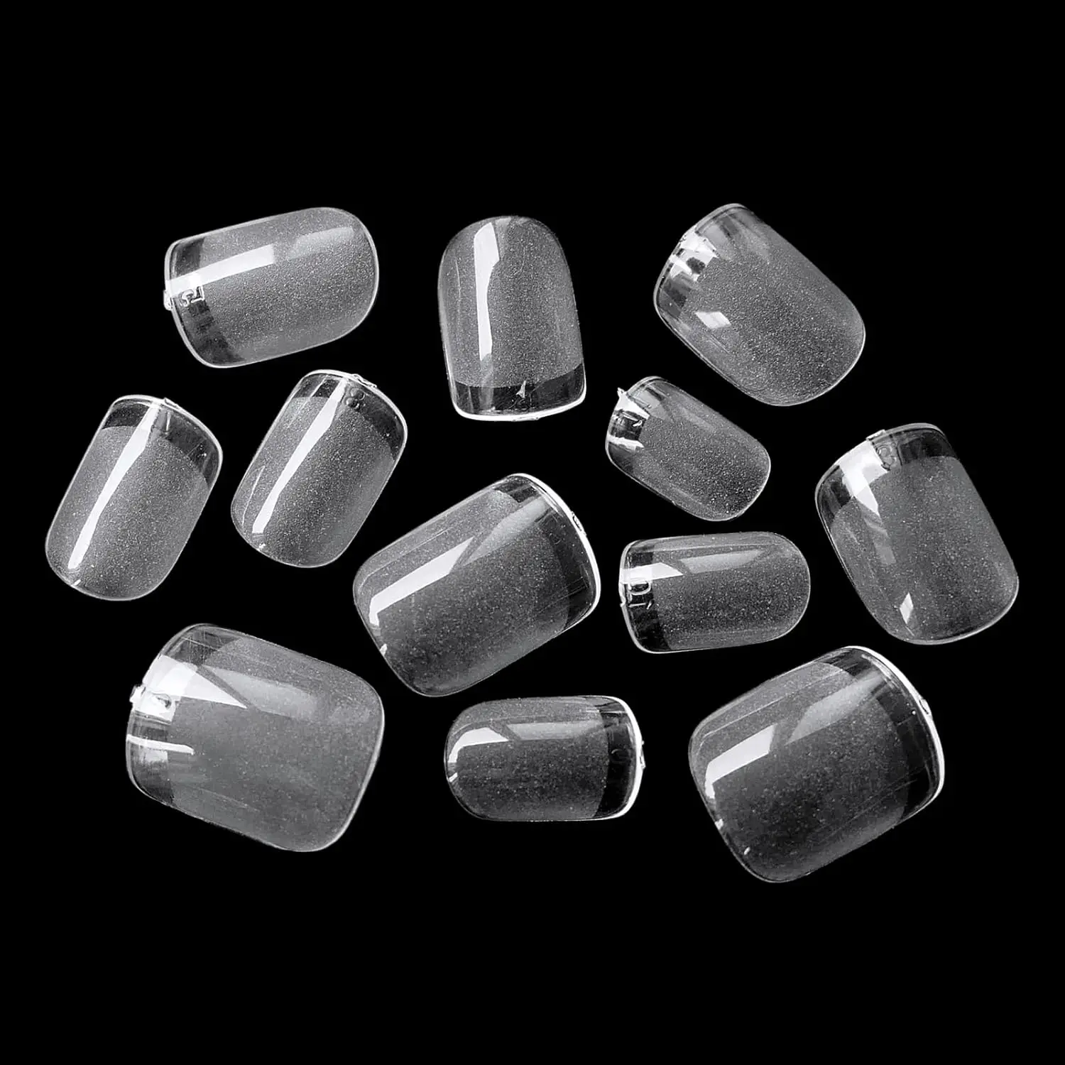 240PCS Short Press On Nails Square White Gel Lucency Fake Nails Full Cover Fake Nail Set Press On Summer Cheap Nails
