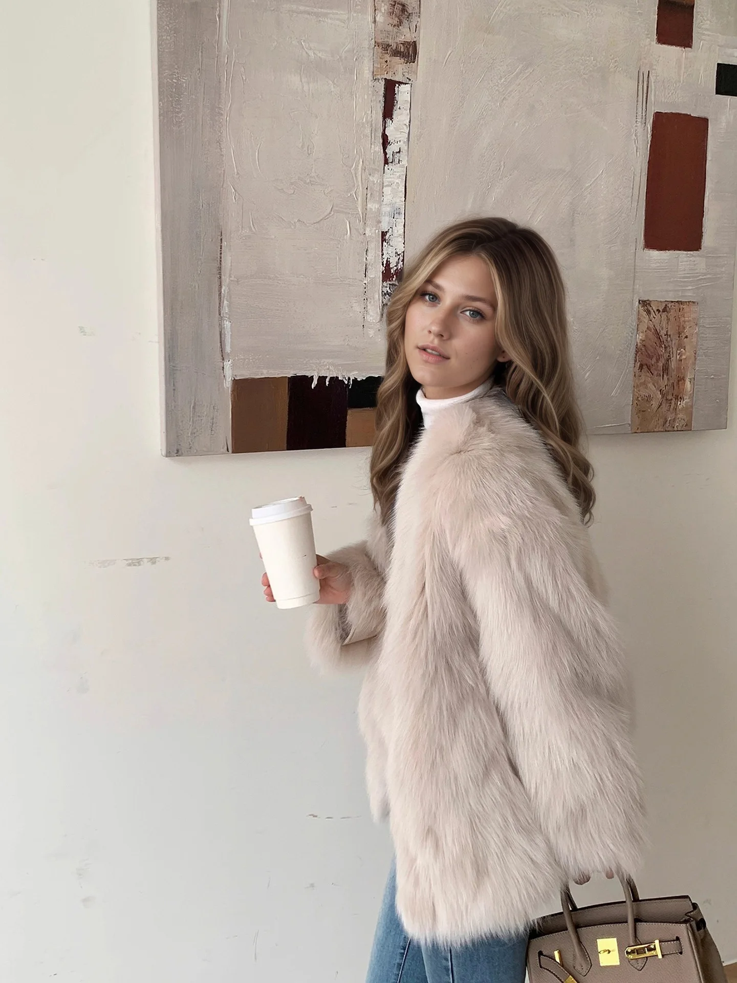 Faux Fur Hairy Coat Woman Warm Winter Fluffy Coat Women New Plush Jackets For Women Outerwears Luxury Women's Fox Fur Coats Tops