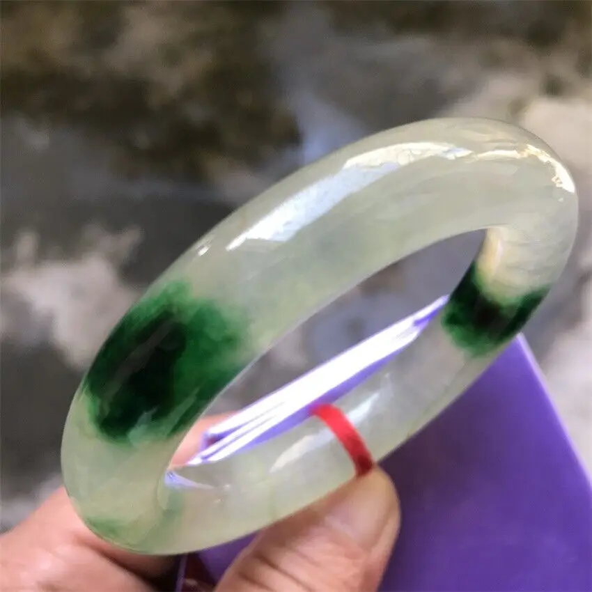 55MM Ancient Natural Ice Green Jadeite Jade Bracelet Jadeite Bangle