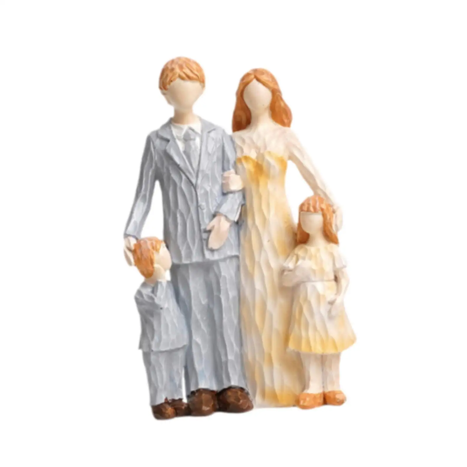 Family Figurines Sculpture Craft Collectible Hand Painted Home Decor Memorial Gift for Bedroom Lightweight Versatile Lifelike