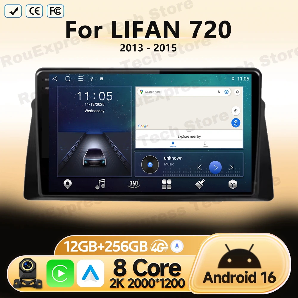 WIFI Head Unit Car Radio For LIFAN 720 2013 2014 2015 Android Auto Carplay GPS Navigation Multimedia Video Player Stereo No DVD