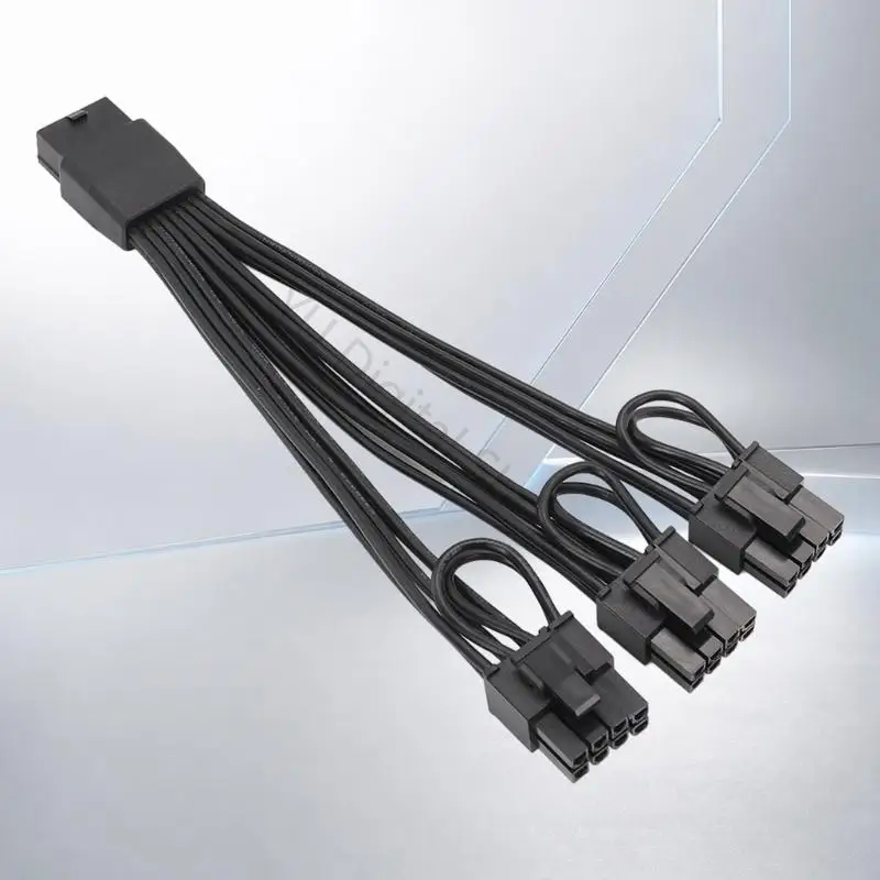 96BA 8-Pin Female PCIe Splitter Cable with Three 8Pin (6+2Pin) GPU Outputs Cord