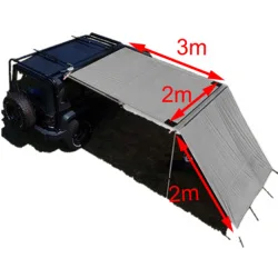 

DANCHEL OUTDOOR 2*3m car side awning with wall, tent 2m/3m extend cloth, roof top