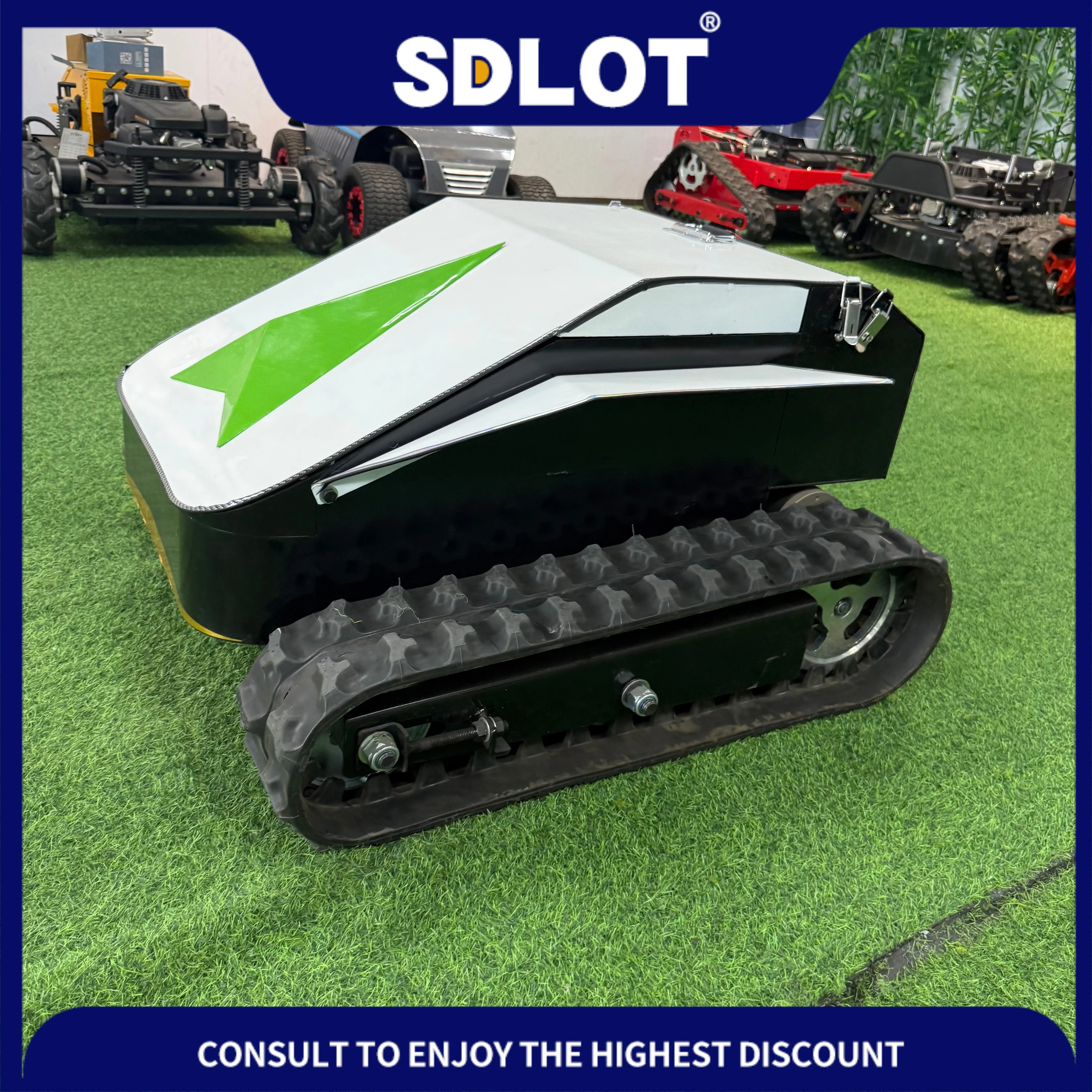 

Custom Remote Control Lawn Mower Wireless Crawler Tracked Grass Cutter Machine for Farm Garden Outdoor Use