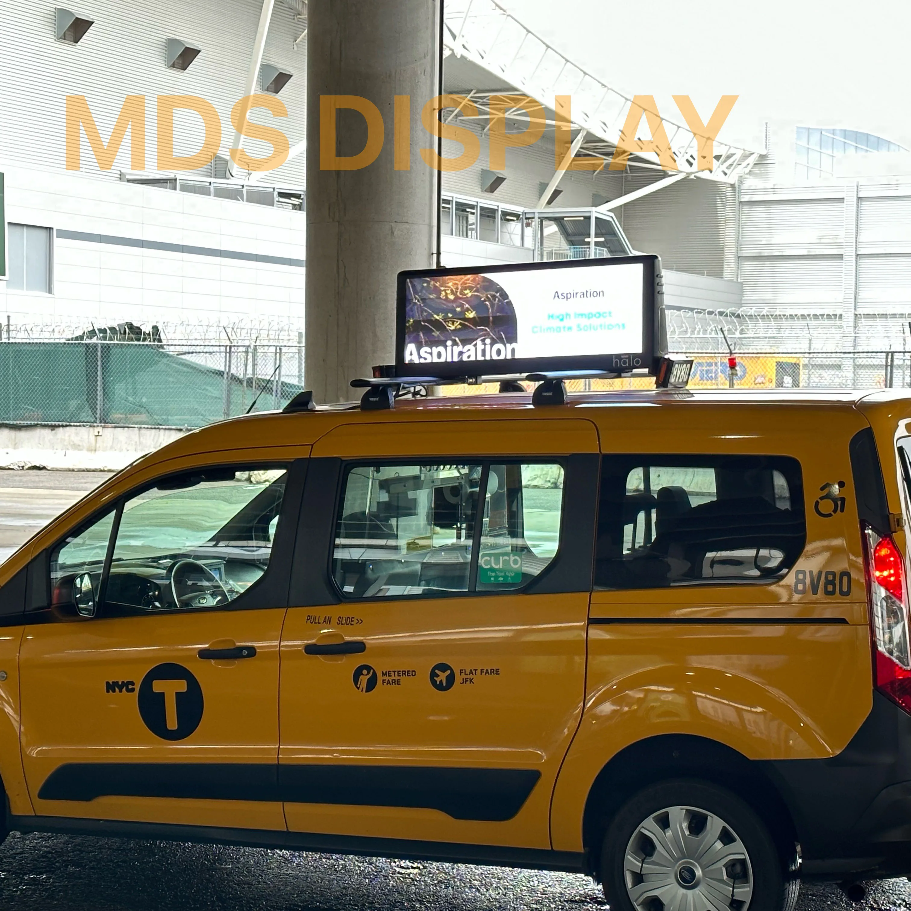 

MDS P2.5 1050*413*37mm taxi top led display panel outdoor waterprof for car advertising high quality nice solution MDS Display