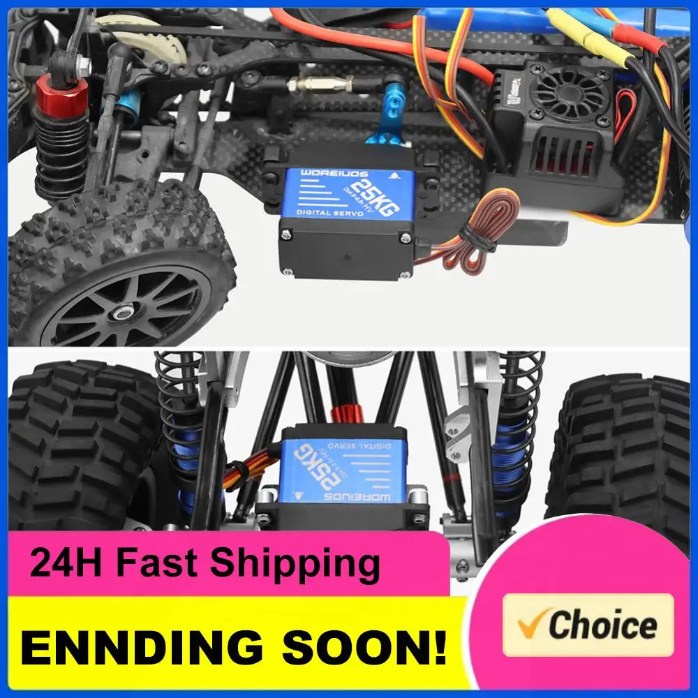 

25kg Digital Servo with 25T Servo Arm Waterproof RC Servo Metal Gear Digital Servo for 1/10 1/8 RC Car for RC Crawler Robot Boat