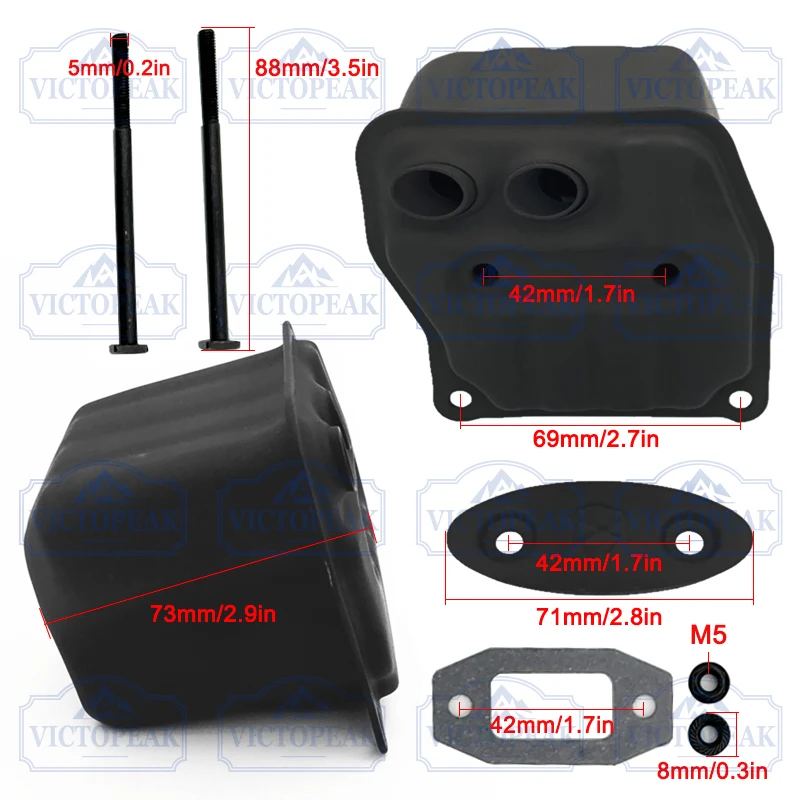 Zubehör für Elektrowerkzeuge für den Garten, 4500 5200 5800, Kettensägen-Schalldämpfer-Set – Detail 6