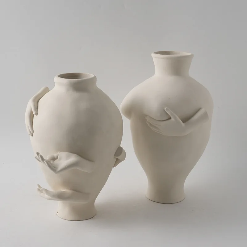 French wabi sandy wind potter art ceramic vase B & B model room jewelry simple guest restaurant entrance flower ware