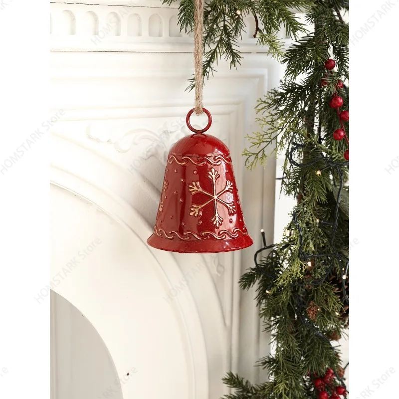 Large Iron‑Art Bell Ornament, Creative Xmas Hanging Decor For Christmas Tree Home Holiday Atmosphere Layout Spare Part