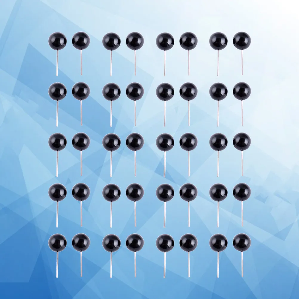 300Pcs Black Bean Eyes Premium Plastic Iron DIY Needle Style Animal Eyes for Handmade Crafts School Classroom Art Supplies 4Mm