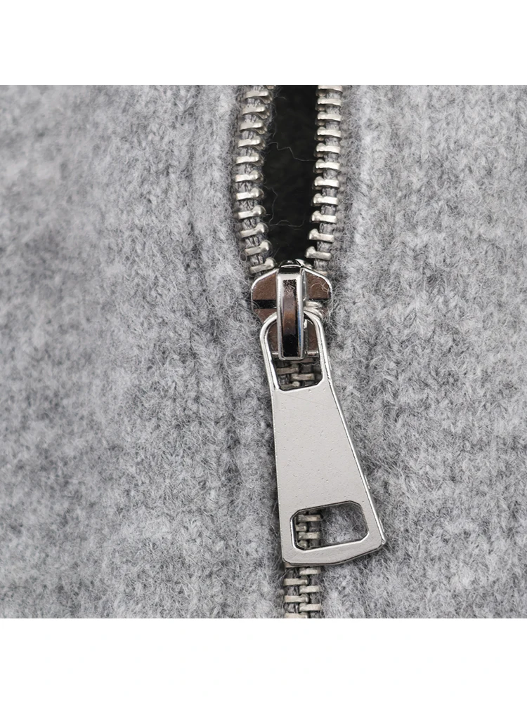 المرأة محبوك سترة 2025 المرأة سحاب أكمام طويلة جاكت مزود بغطاء للرأس شارع العليا معاطف قصيرة سيدة الخريف ملابس خارجية جديدة